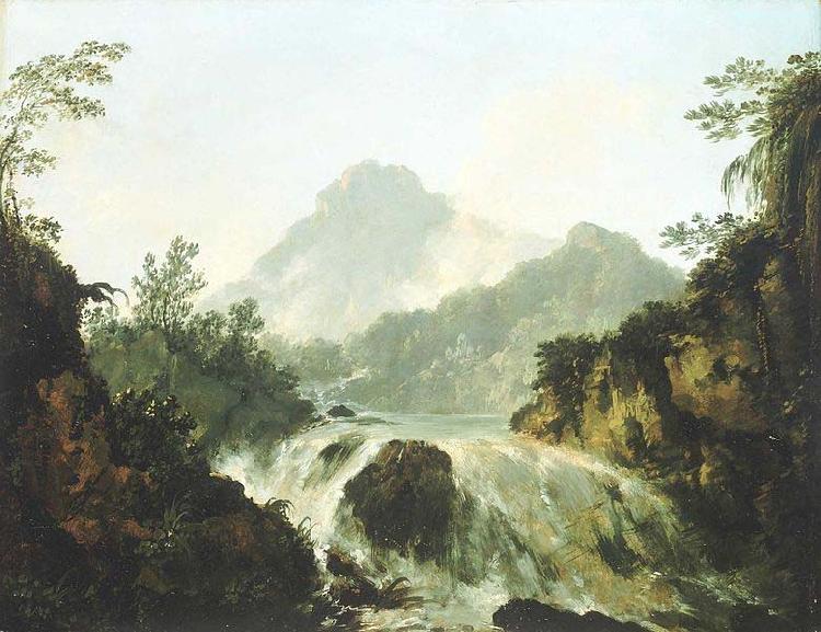 William Hodges A Cascade in the Tuauru Valley, Tahiti Sweden oil painting art